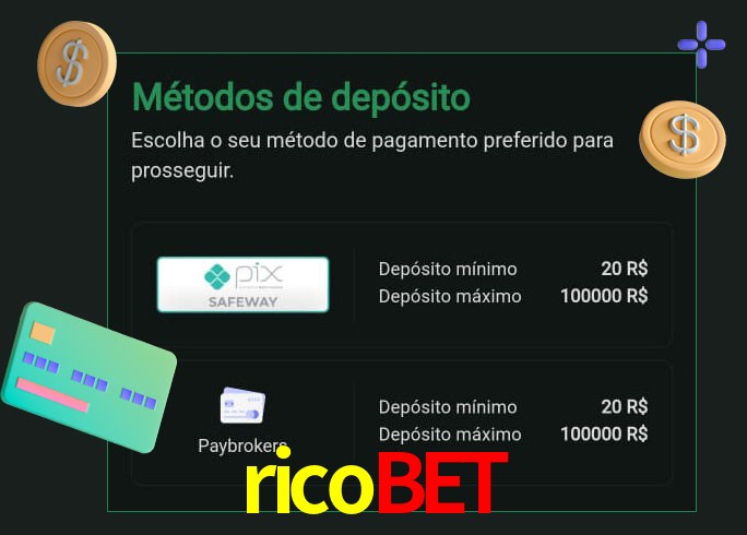 O cassino ricobet oferece uma grande variedade de métodos de pagamento